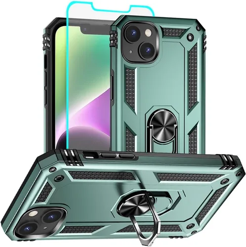 Vista 16 de Funda para iPhone 12/12 Pro, grado militar, anillo a prueba de golpes, verde militar