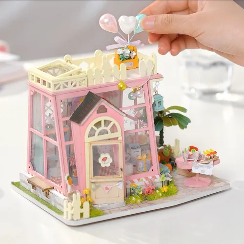 Vista 2 de Hands Craft Kit de casa en miniatura de bricolaje: tiempo de fiesta de vacaciones, kit completo de manualidades (DG153)