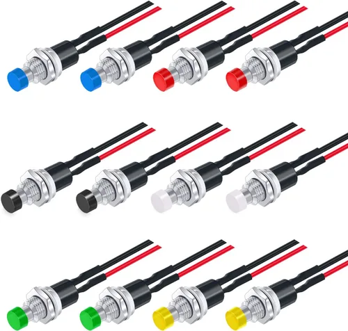 Vista 8 de Twidec/10UNIDADES 3V-6V-12V-24V-250V Interruptor de botón momentáneo de 2 pines SPST ENCENDIDO/APAGADO 7mm Negro 1A Mini interruptor de botón