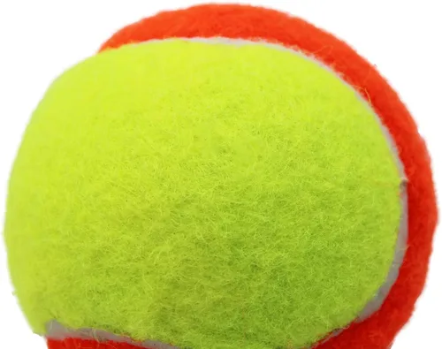 Vista 4 de Pelotas de tenis, paquete de 12 pelotas de tenis de baja compresión del 50% para principiantes, jóvenes, niños, entrenamiento con bolsa de malla