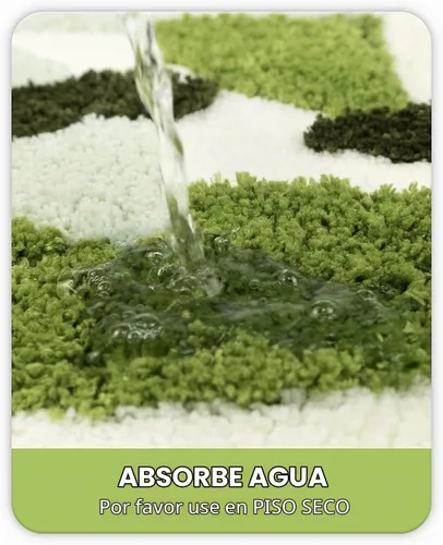 Vista 5 de Alfombra de baño verde pequeña alfombra de baño de hojas tropicales
