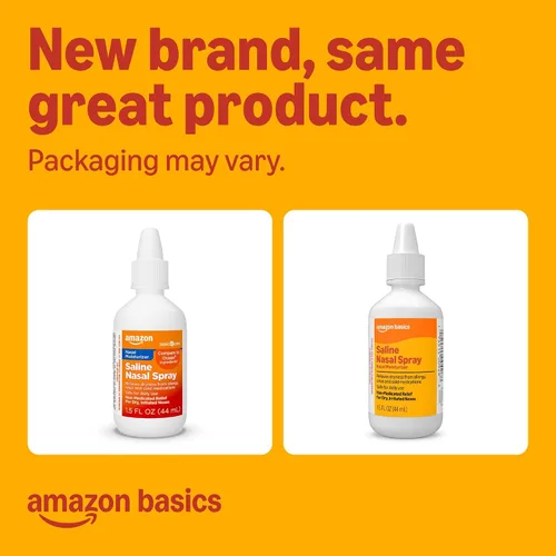 Vista 2 de Amazon Basic Care Spray hidratante nasal salino premium, 1.5 onzas líquidas (paquete de 1), transparente