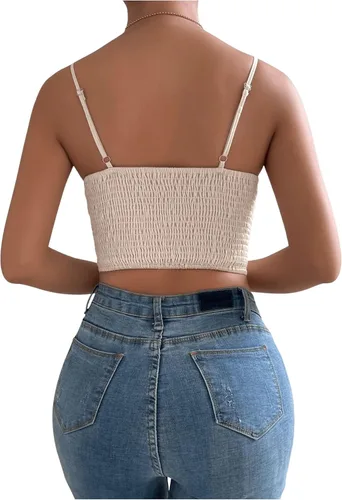 Vista 2 de SHENHE Camiseta sin mangas fruncida con dobladillo asimétrico fruncido para mujer