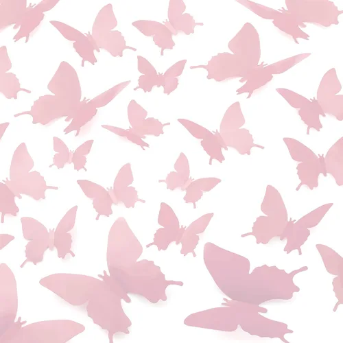 Vista 17 de Zulay Home Decoración de pared de mariposa 3D, 24 piezas con 3 tamaños diferentes, decoraciones extraíbles para habitación, cumpleaños, fiestas