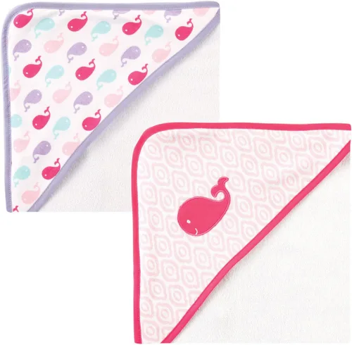 Vista 6 de Luvable Friends Toallas unisex con capucha de rizo de algodón para bebé, elefante básico, talla única