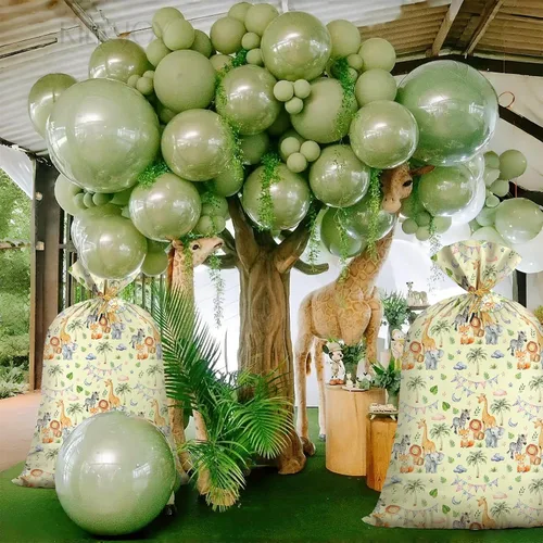 Vista 8 de KIDAJOY Bolsas de regalo de plástico grandes de animales para baby shower, 56 x 36 pulgadas, bolsas de regalo jumbo con diseño de animales