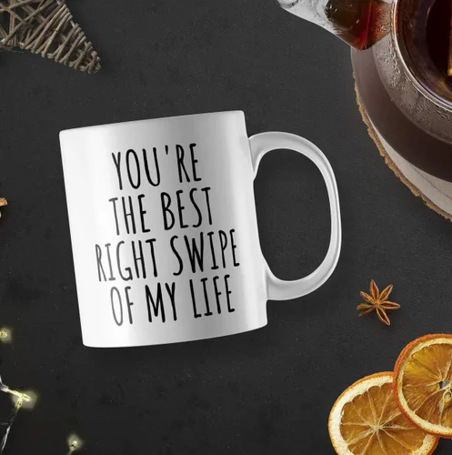 Vista 6 de Taza deslizada hacia la derecha Regalo divertido para novio novia novio novia en línea Fechado Aplicación Idea de regalo Fecha de aniversario Cita