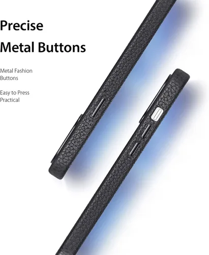 Vista 6 de Funda para iPhone 13 Pro Max, funda delgada de piel auténtica de alta calidad con forro de microfibra suave, funda de teléfono de agarre cómodo