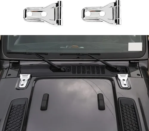Vista 13 de RT-TCZ Kit de decoración exterior para bisagra de capó para Jeep Wrangler JL JLU y Gladiator JT 2018-2023, azul