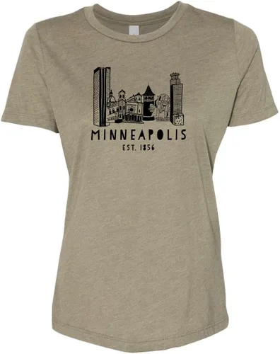 Vista 23 de Cute Women's Screen Printed Crew Neck Tee, Shirts With Sayings, Dusty Blue or Olive