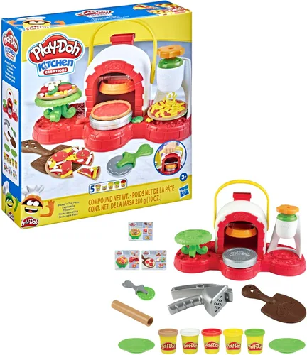 Vista 8 de Play-Doh Stamp 'N Top - Juguete para horno de pizza con 5 colores no tóxicos