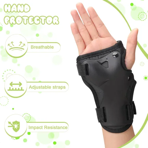 Vista 4 de TXJ Sports Rodilleras para niños y jóvenes, coderas con protectores de muñeca, juego de 6 unidades para niños de 3 a 14 años, monopatín, deportes