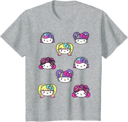 Vista 53 de hello kitty Kawaii Multi peinado Tee, Azul (Heather blue)