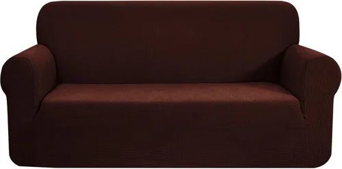 Vista 75 de CHUN YI - Funda elástica de 1 pieza para sillón grande, funda protectora suave de Jacquard con elastano, detalle de cuadros y parte inferior