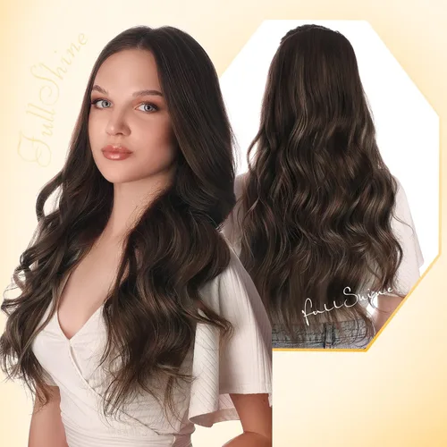 Vista 7 de Full Shine Extensiones de cabello con cinta marrón y extensiones adhesivas de 12 pulgadas, cabello humano real de 2.12 oz para mujer