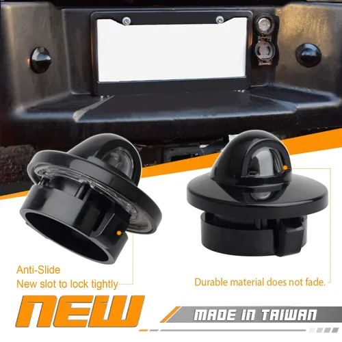 Vista 2 de HERCOO Luz LED para matrícula, lente de lámpara, enchufe, arnés de cableado, carcasa negra, compatible con 1999-2015 F150 F250 F350 F450 F550 Super