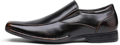 Vista 3 de Bruno Marc - Mocasines Giorgio de vestir con forro de cuero para hombre