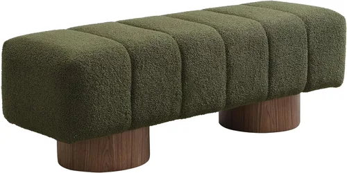 Vista 5 de Christopher Knight Home Manila - Banco de comedor de tela bouclé de 50 pulgadas, banco otomán tapizado rectangular, reposapiés al pie de la cama