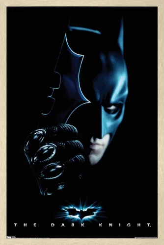 Vista 7 de Trends International DC Comics Movie - Póster de pared de Batman con Batarang, 14.725 x 22.375 pulgadas, versión enmarcada de madera de granero