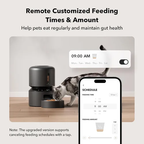 Vista 2 de PETLIBRO Comedero automático para gatos, comedero WiFi 5G para mascotas con preservación de frescura, comederos temporizados para gatos secos, hasta