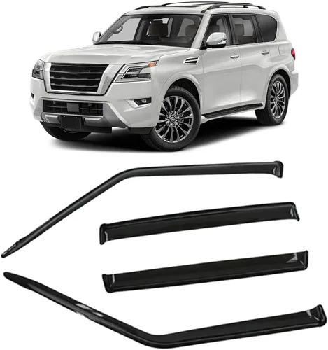 Vista 7 de Wensdy 4 protectores de lluvia para ventana lateral, deflector de viento con cinta, viseras de ventana para Nissan Murano 94921 2003-2007