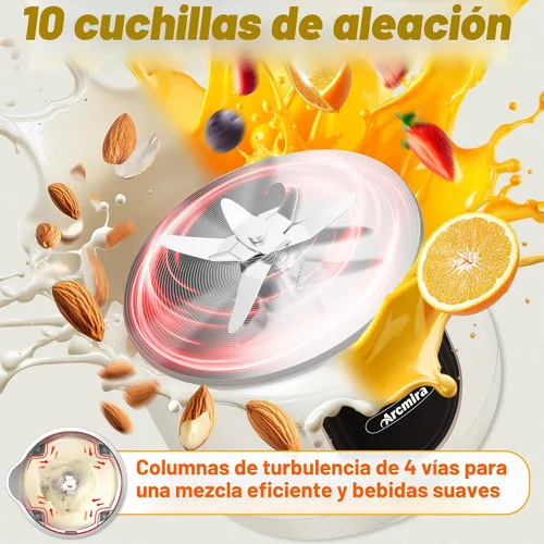 Vista 5 de Arcmira - Máquina para hacer leche de nuez 10 en 1, máquina para hacer leche de soja de 42 onzas con panel LED