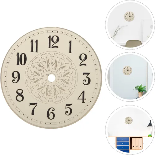 Vista 8 de Cabilock - Esfera redonda de 5.51 pulgadas, repuesto para reloj de pared, esfera de cuarzo, para proyectos de manualidades, placa frontal de metal