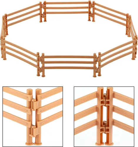 Vista 3 de Sumind 40 piezas de accesorios de esgrima de corral de caballo, juego de plástico para valla de granja, juguete de valla de granja para granero