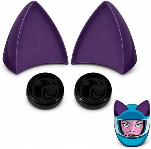 Vista 8 de MagNeatOhz - Orejas de gato para casco, accesorio magnético e intercambiable para casco de gatito, par Negro