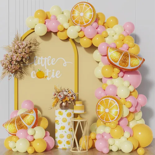 Vista 8 de Margs And Matrimony - Decoraciones para despedida de soltera, 148 unidades, color rosa, verde, amarillo, margarita, kit de guirnalda de arco