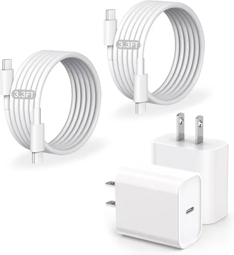 Vista 10 de Cargador rápido USB C para iPhone de 20 W con cable USB C a Lightning y cable compatible para iPhone 14/13/12/11/XS/XR/X/iPad 1Pack USB C Wall