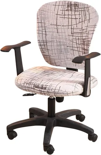 Vista 13 de Jinzio Funda para silla de oficina de computadora, tela protectora dividida y elástica, de poliéster, universal, para escritorio, para silla