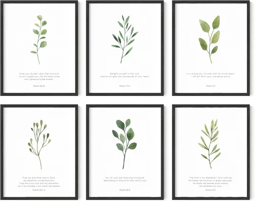 Vista 11 de HAUS AND HUES Decoración de pared con versículos de la Biblia, juego de 6 impresiones de las Escrituras cristianas, arte bíblico inspirador, arte