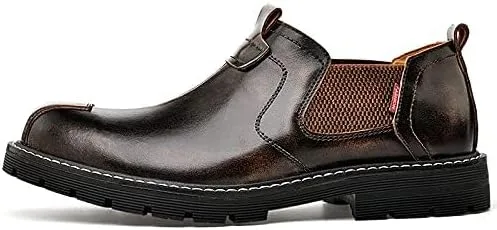 Vista 3 de Zapatos Oxfords para hombres de vestir casual botas para hombre zapato Chelsea cuero formal hombre moda marrón negro amarillo blanco tamaño grande