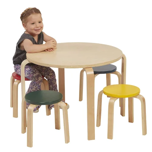 Vista 10 de Mesa ECR4Kids de madera natural curvada, Variados, 1