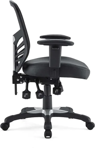 Vista 6 de Modway silla de oficina articulada, color verde, Vinilo, Vinilo negro