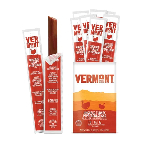 Vista 9 de Vermont Smoke & Cure - Snack de proteína de pavo picante y caliente - Snack de carne portátil para adultos y niños - Palitos de pavo con chile