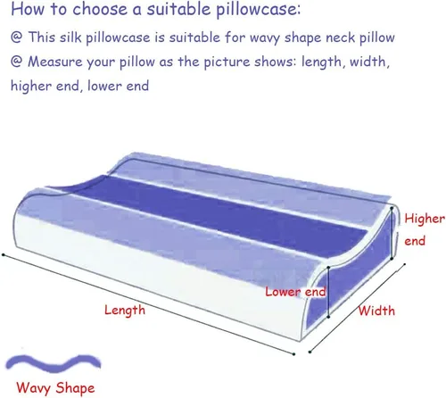 Vista 2 de Funda de almohada de seda para almohada de cuello de espuma viscoelástica, funda de almohada de seda de morera pura para almohada cervical de Beige