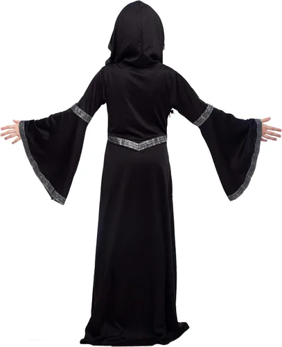 Vista 4 de Spooktacular Creations Disfraz de bata con capucha para niñas fiesta de juegos de rol de Halloween