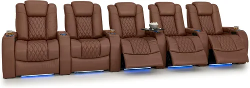 Vista 208 de Seatcraft Asiento de cine en casa Diamante Marrón Reclinable Individual