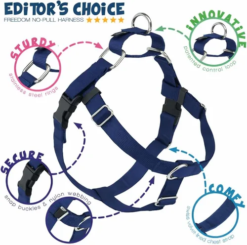 Vista 3 de 2 Hounds Design Freedom - Arnés para perro sin tirones, conjunto de arnés ajustable y correa, caminar fácil y control cómodo, se adapta a perros