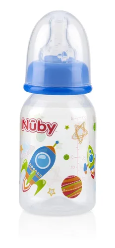 Vista 8 de Nuby Botella impresa antiderrames, 4 onzas, 1 paquete de 1 botella, los colores pueden variar