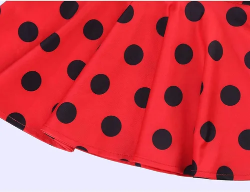 Vista 6 de Kids Girls Cruella Deville Costume Dress Polka Dots Black and White Birthday Christmas Halloween Dress for Toddler Girls
