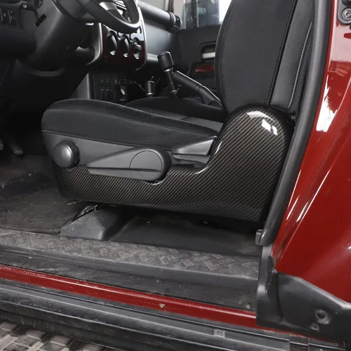 Vista 3 de Cubierta de panel de decoración lateral de asiento de automóvil para Toyota FJ Cruiser 2007-2022, accesorios de panel de ajuste de asiento de fibra