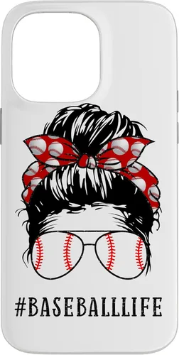 Vista 21 de Mom Messy Hair Bun Aviators Glasses Baseball Mother Life Case for iPhone 17