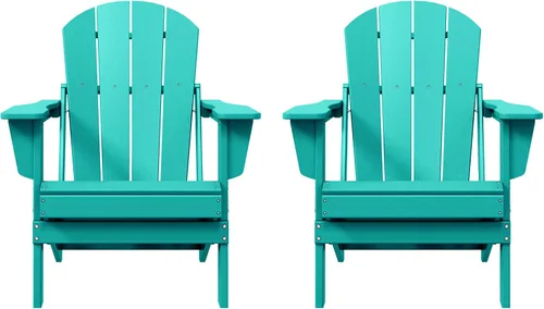 Vista 25 de WO Home Furniture Laguna Silla plegable Adirondack de polietileno de alta densidad, silla para patio para todo tipo de clima, para jardín al aire