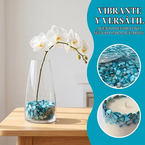 Vista 4 de MOP Pequeñas mini conchas de nácar trituradas azules