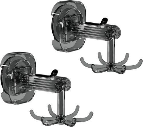 Vista 7 de Ganchos colgantes para utensilios de cocina, colgador de pared, gancho plegable giratorio de 360°, gancho de ventosa fuerte, estante para utensilios