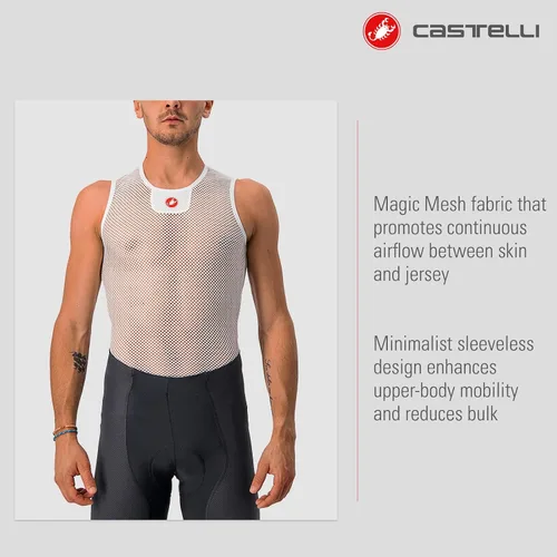 Vista 2 de Castelli Core Mesh 3 sin mangas Baselayer - Hombre Blanco
