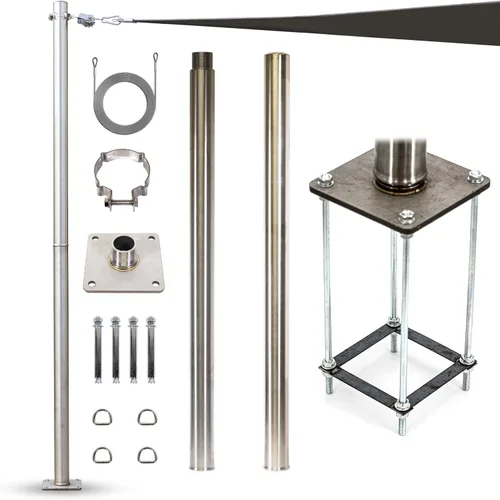 Vista 11 de Royal Shade Kits de accesorios de cables de alambre de 48 pies (12 pies x 4) para toldo rectangular / cuadrado – Metal de acero inoxidable